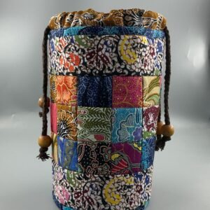 batik patchwork drawstring bucket bag 2