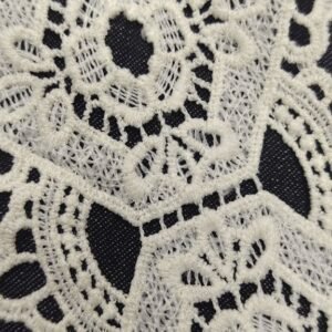 cream chemical lace hexagon flower full